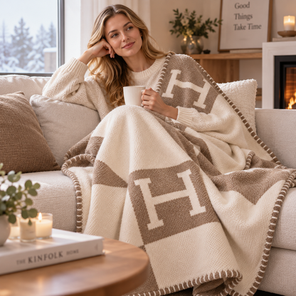 Soft Wool Throw Blanket for Sofa, Naps & Air-Conditioned Rooms