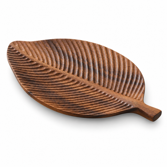 Walnut Wood Leaf-Shaped Tray