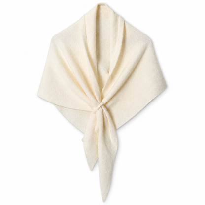 Solid Color Wool-Blend Crisscross Triangle Knit Shawl